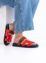 Chypre sandals Rouge Cinetique Gold Suede size 37.5 - Image 3