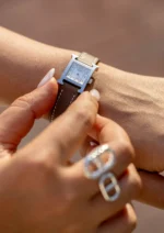 Hermes Heure H watch, Mini model, 21 mm etoupe strap - Image 4