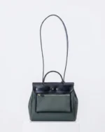 Hermès Herbag 31 Toile Militaire / Vache Hunter Vert Mangrove / Écru / Black GHW - Image 6