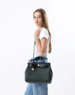 Hermès Herbag 31 Toile Militaire / Vache Hunter Vert Mangrove / Écru / Black GHW - Image 8