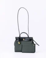 Hermès Herbag 31 Toile Militaire / Vache Hunter Vert Mangrove / Écru / Black GHW - Image 10