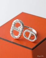 Hermès Chaine d'ancre Alea II twisted ring size 54 - Image 4