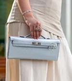 Hermès Kelly Cut Argent Chevre Chamkilight PHW - Image 15