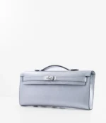 Hermès Kelly Cut Argent Chevre Chamkilight PHW - Image 2
