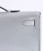 Hermès Kelly Cut Argent Chevre Chamkilight PHW - Image 7
