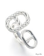 Hermès Chaine d'ancre Alea II twisted ring size 54 - Image 3