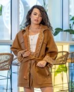 Hermes Short parka coat. Size Small ( large fit) Camel - Image 2