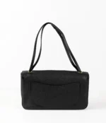 Chanel Maxi flap bag, Grained calfskin & gold-tone metal, black - Image 2