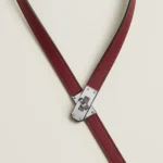 Hermes Kelly lariat necklace Rouge H / silver - Image 2