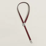 Hermes Kelly lariat necklace Rouge H / silver